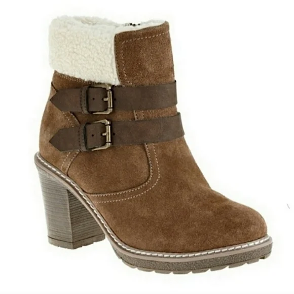 White Mountain Rialto Joker II Brown Suede Chunky Chastity Boots Sherpa Warm - Picture 13 of 16